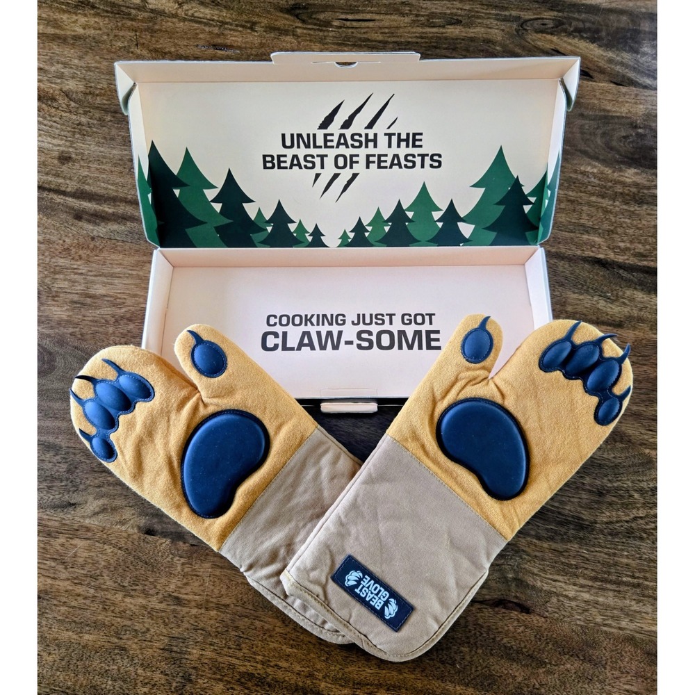 Beast Gloves Bear Paw Oven Mitts Heat Resistant 500°F Silicone BBQ Gloves Set